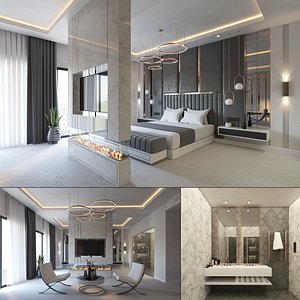 3D model Luxury Modern Hotel Suite Interior