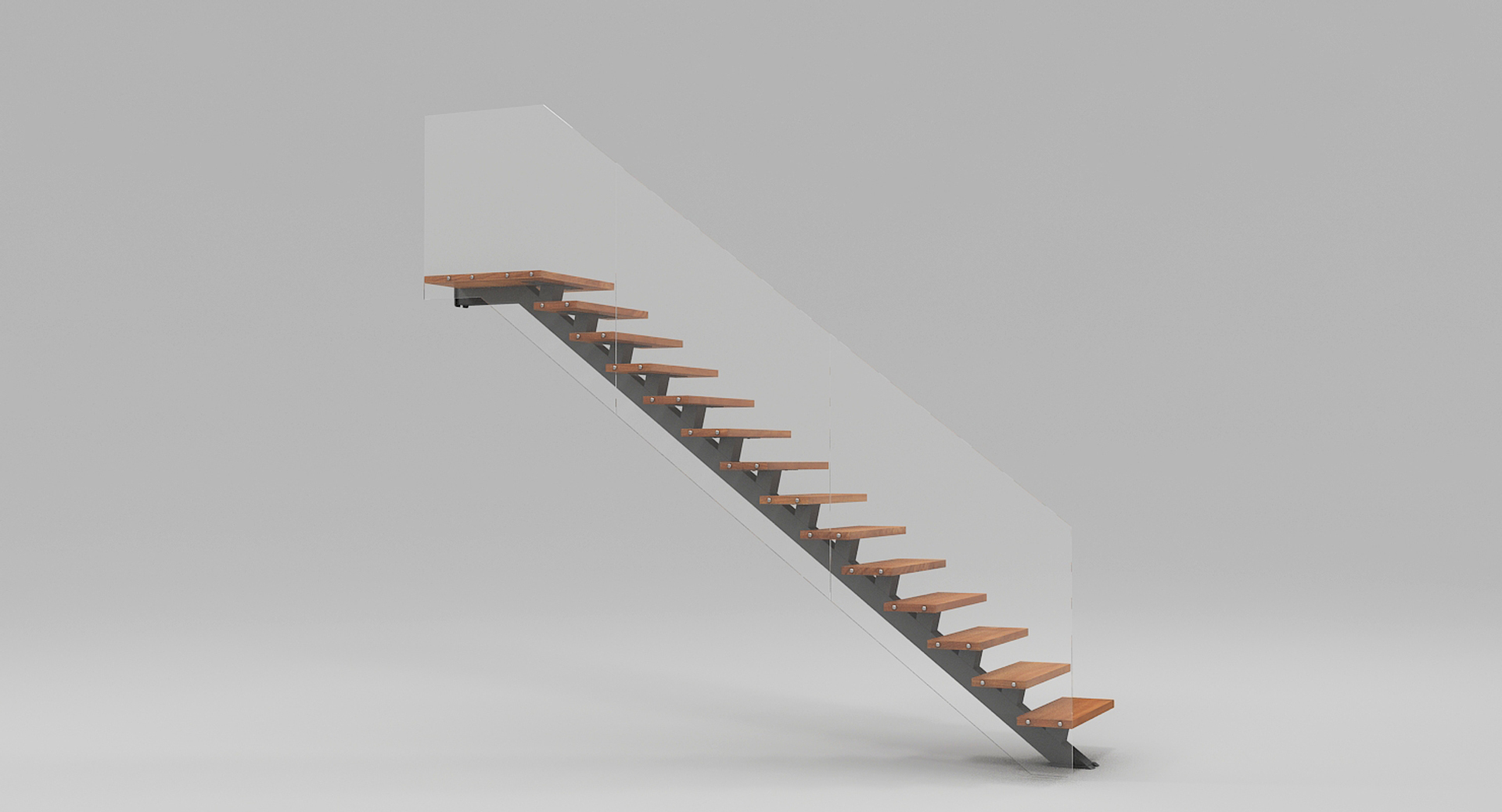 3D modern floating stair model - TurboSquid 1423950