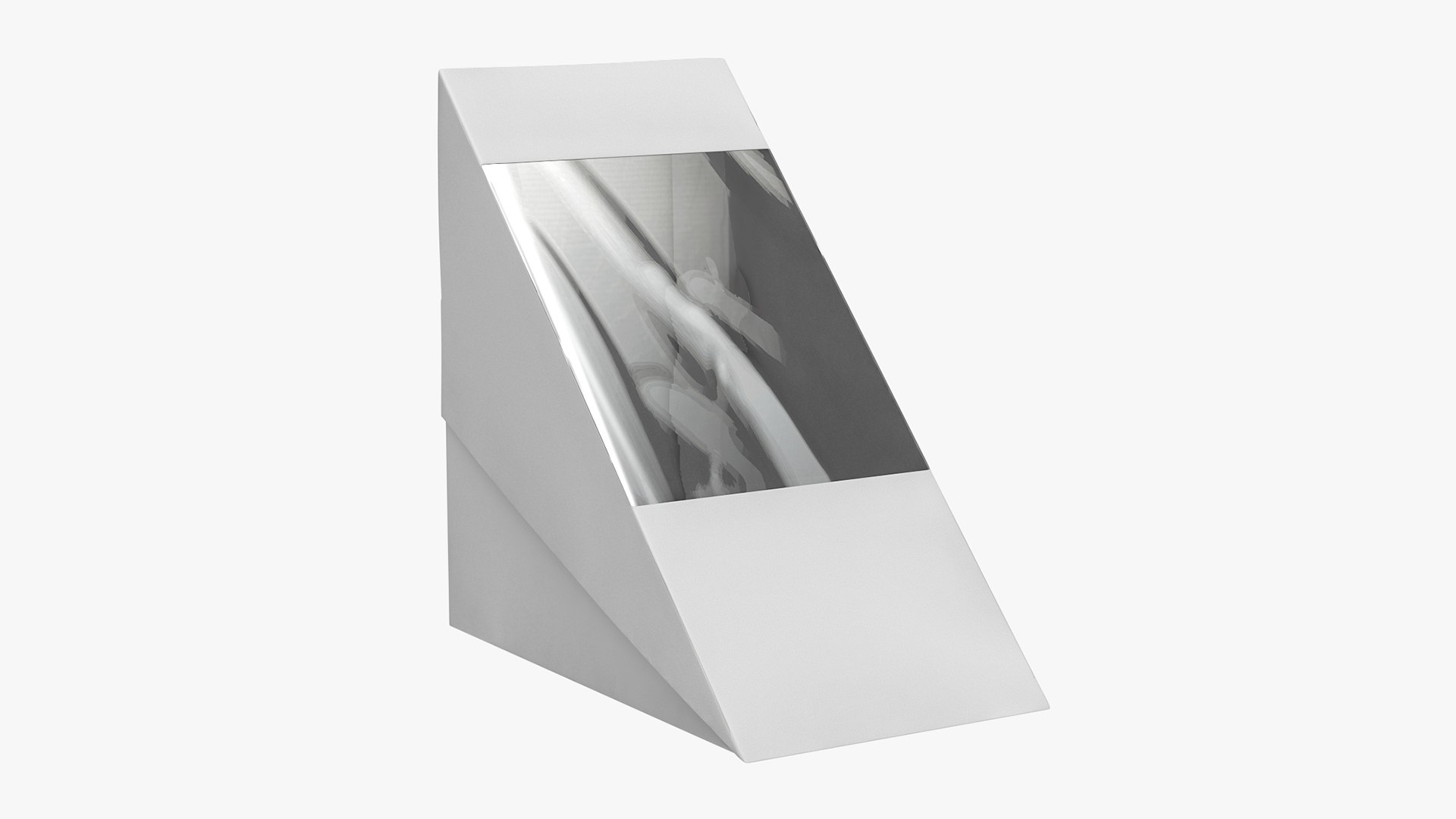 Paper White Medium Sandwich Box 3D model preview