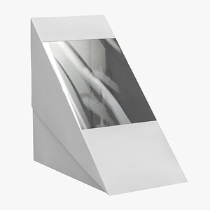 3D Paper White Medium Sandwich Box model