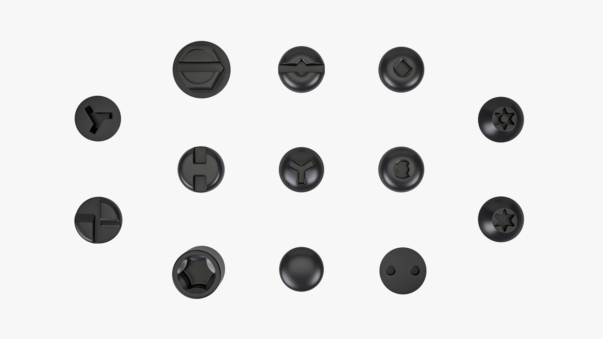 3D types screw heads https://p.turbosquid.com/ts-thumb/5K/w00Ujc/t6/screwheadscollection201/jpg/1645874082/1920x1080/fit_q87/c03c249b1cfbce4f562fbc612b8e55cb2c3c8d55/screwheadscollection201.jpg