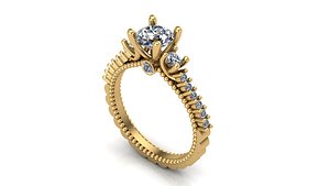 3D Solitaire ring 6