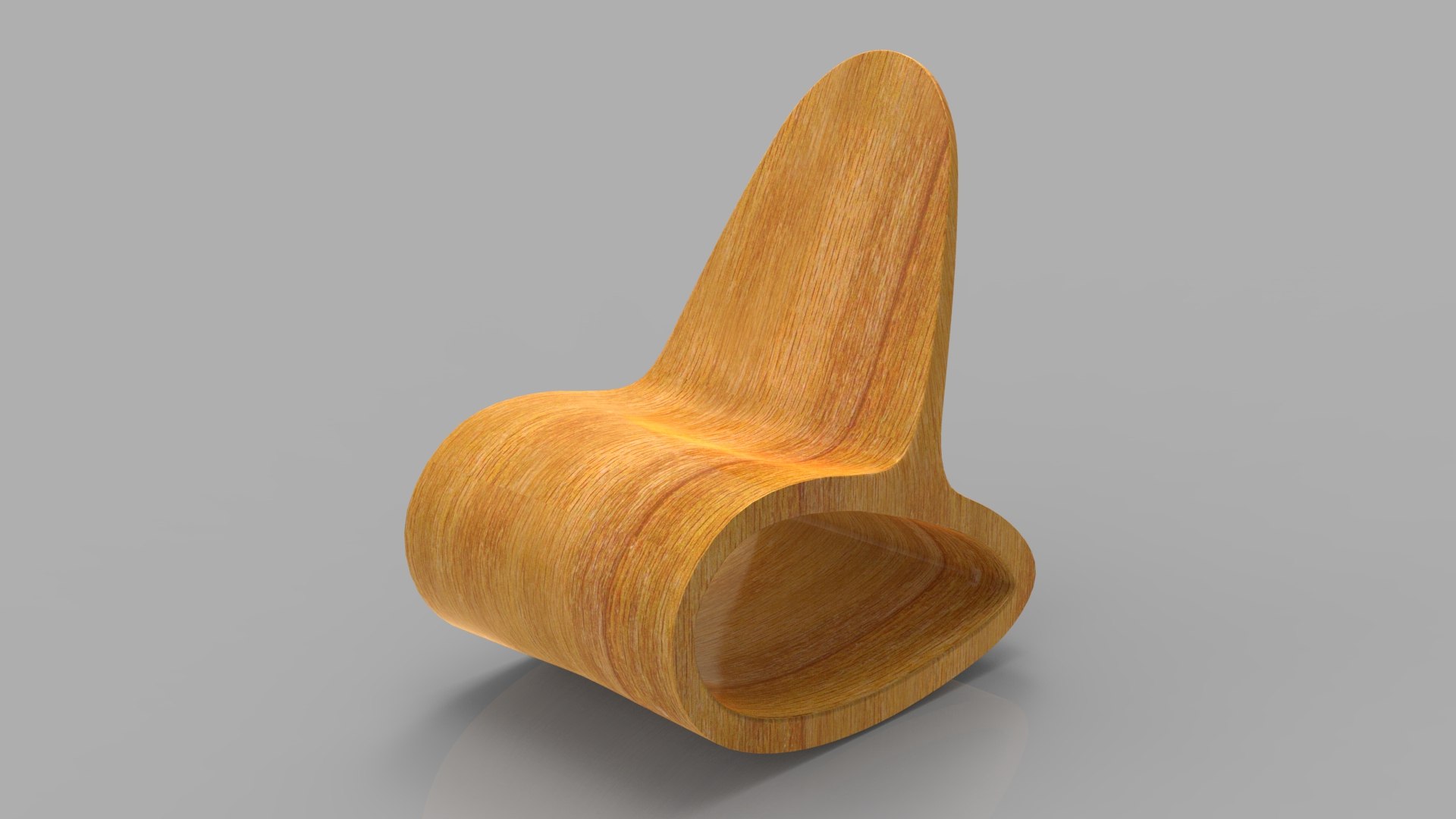 3d model rocking wooden chair
