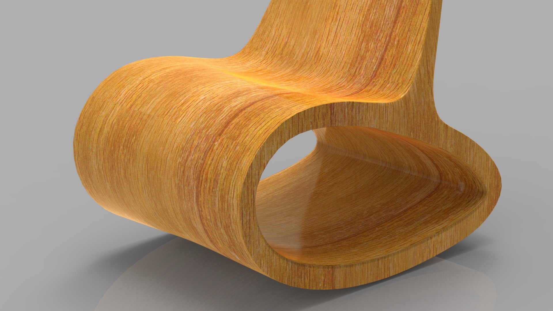 3d model rocking wooden chair
