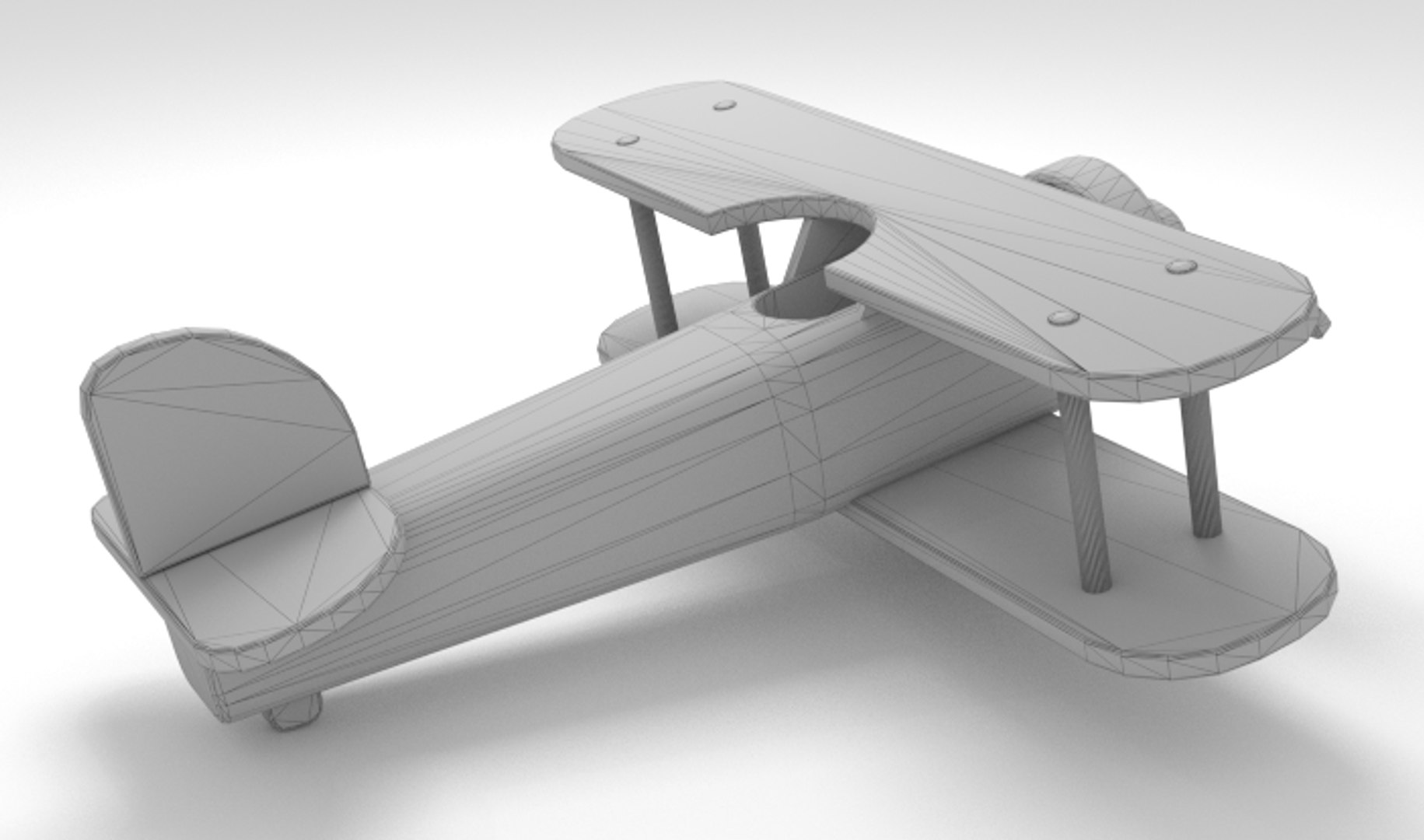 3d Wooden Toy Plane Model