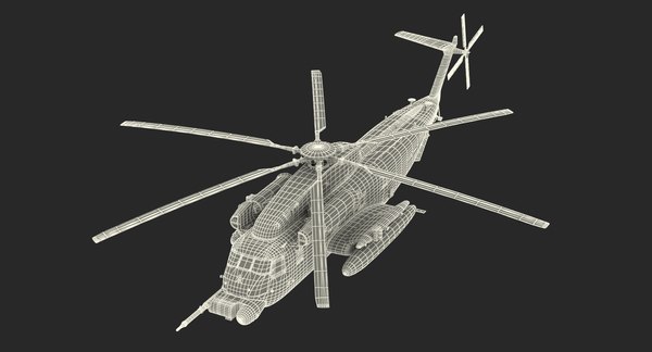 3d model of sikorsky mh-53 pave usaf