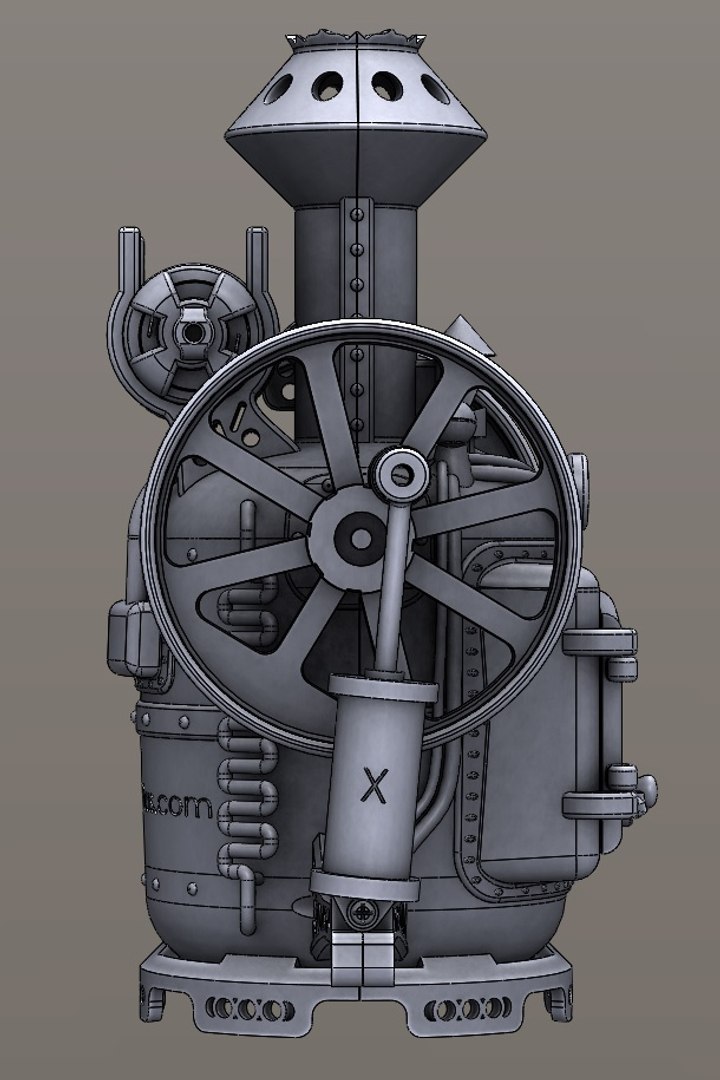 3D steam engine ready case - TurboSquid 1383106