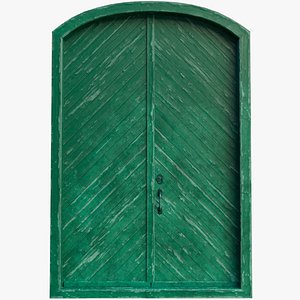 Old Doubledoors Green - PBR 3D model