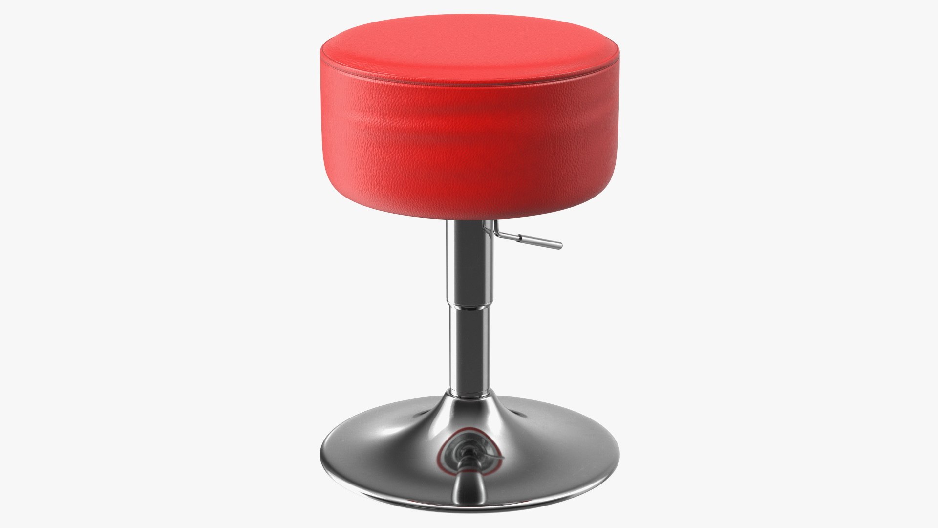 Round Swivel Stool with Chrome Foot 3D model preview