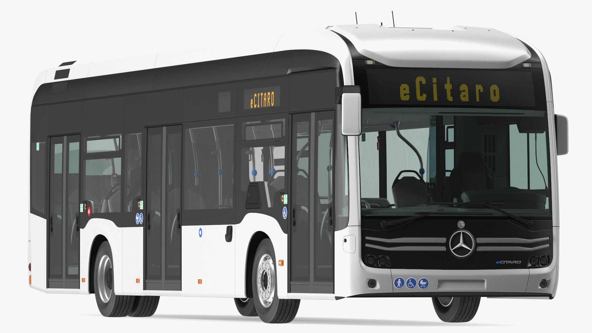 Mercedes-Benz eCitaro Three Doors Rigged 3D model preview