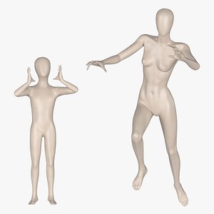 Beige Mannequins Rigged Collection model