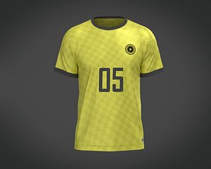 3D Soccer Yellow Jersey Player-05 model
