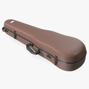 3D Shockproof Violin Case Brown Closed