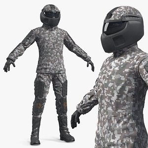 3D Ratnik 3 Tactical Armor Suit Grey Camo model