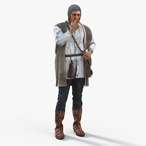 Medieval Peasant Eating Pose 3D model