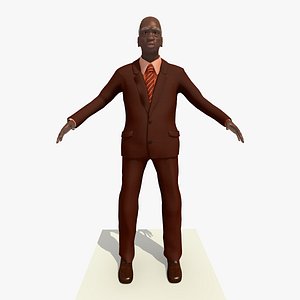 Rigged Black Old Man Brown Suit