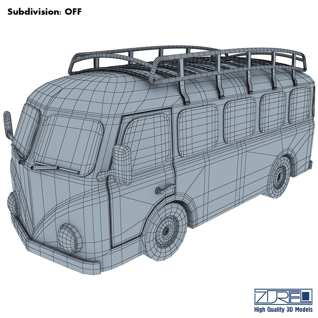Retro Bus 3d Model