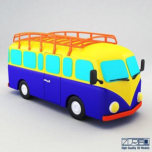 retro bus 3d model