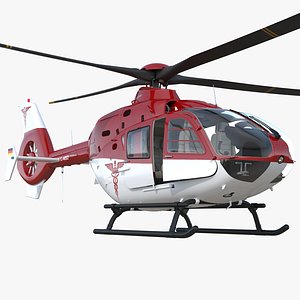Medical Air Assistance Eurocopter EC-135 Rigged 3D Model