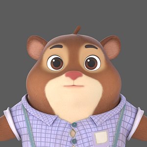 cartoon guineapig 3D