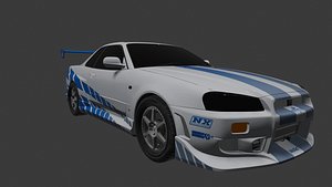 brians-r34-from-2-fast-2-furious low-poly 3d model 3D model