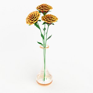Floral decor. Flowers in a vase of water 3D model
