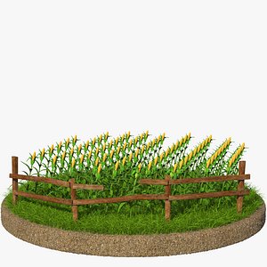 3d obj grass corn