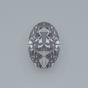 oval cut gemstone diamond 3d model