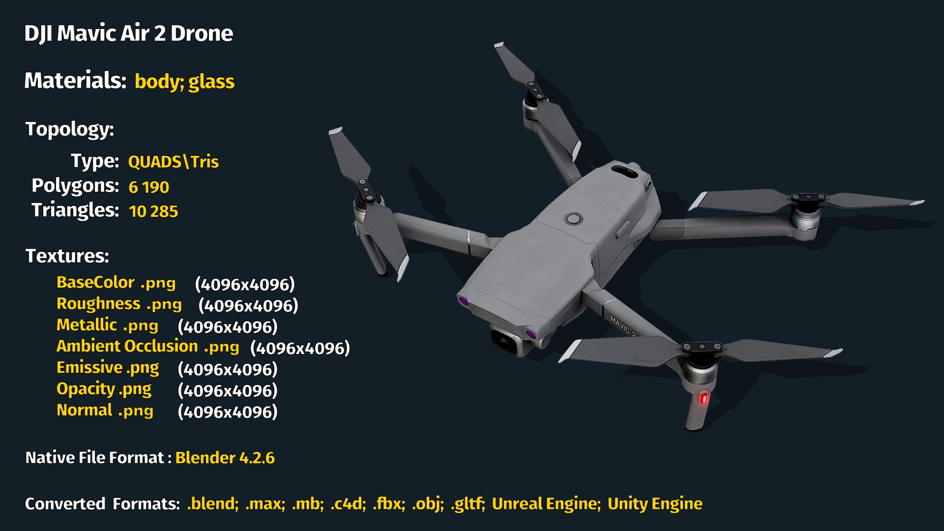 3D DJI Mavic Air 2 Drone - TurboSquid 2345665