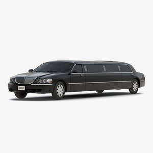 3d stretch car limousine black