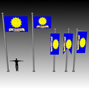 3d model of flag u