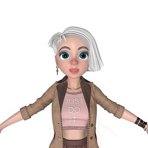 3D cartoon toon woman