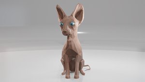 Cat Sphynx Low Poly