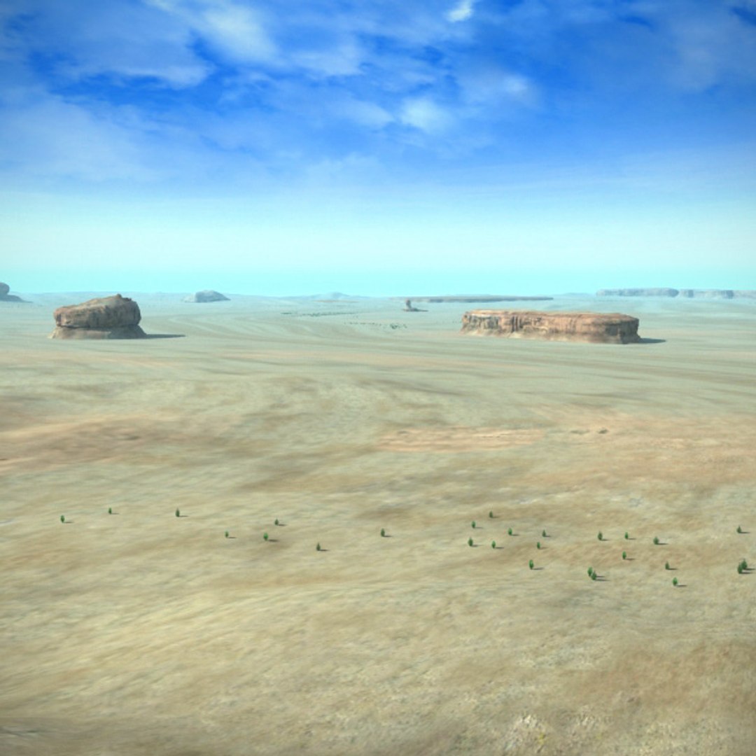Max Scene Desert Mountains Landscape