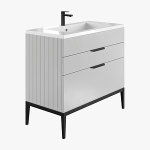 3D Metropolitan washbasin cabinet with 2 drawers model