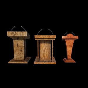 3D Wooden podium 2 3D model model