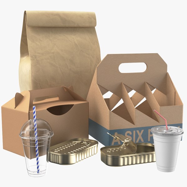 Detailed Food Packs Collection model