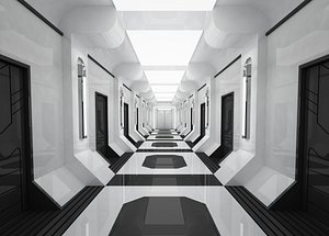 SCI FI INTERIOR SCENE SPACE SHIP Low-poly 3D model