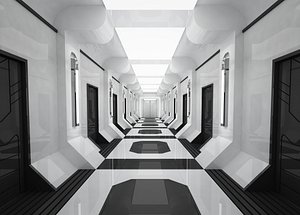 SCI FI INTERIOR SCENE SPACE SHIP Low-poly 3D model