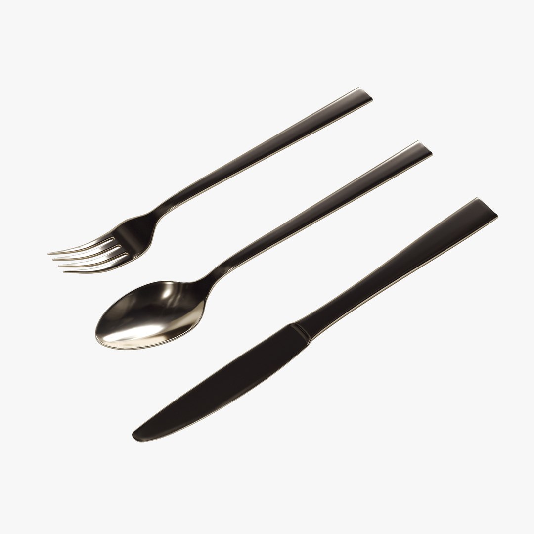 Free Set Cutlery Model TurboSquid 1687795