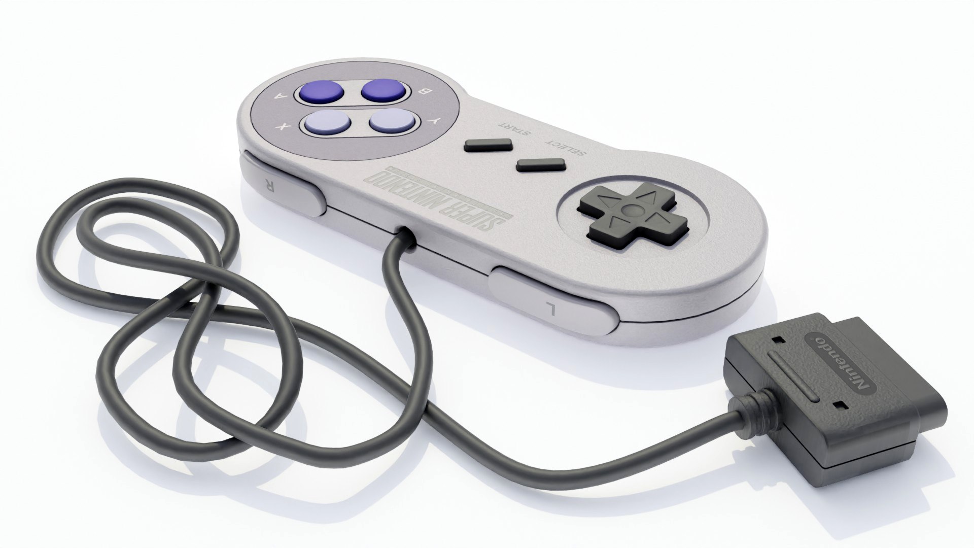 Super Nintendo Entertainment System SNES Controller 3D model https://p.turbosquid.com/ts-thumb/5M/GSZacE/H4/snescontroller_38/jpg/1766161504/1920x1080/fit_q87/8b0a3897975b6922238d89d0c74d39c370bbbd07/snescontroller_38.jpg