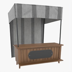 3D Market Fair Stall with Canopy 01
