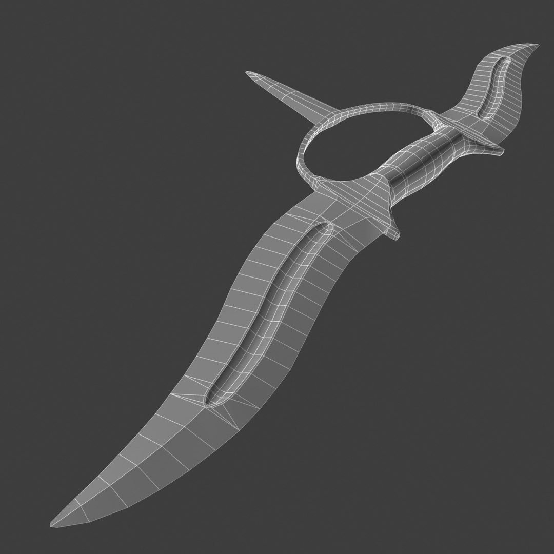 indian thrusting knife 3d model