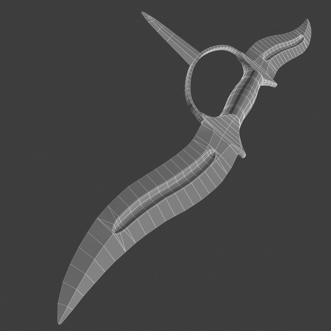 indian thrusting knife 3d model