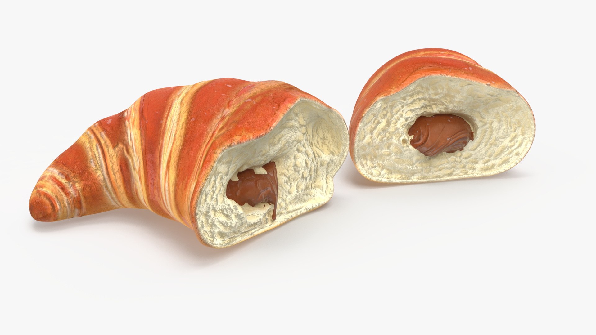 Croissant Halves 3D model preview
