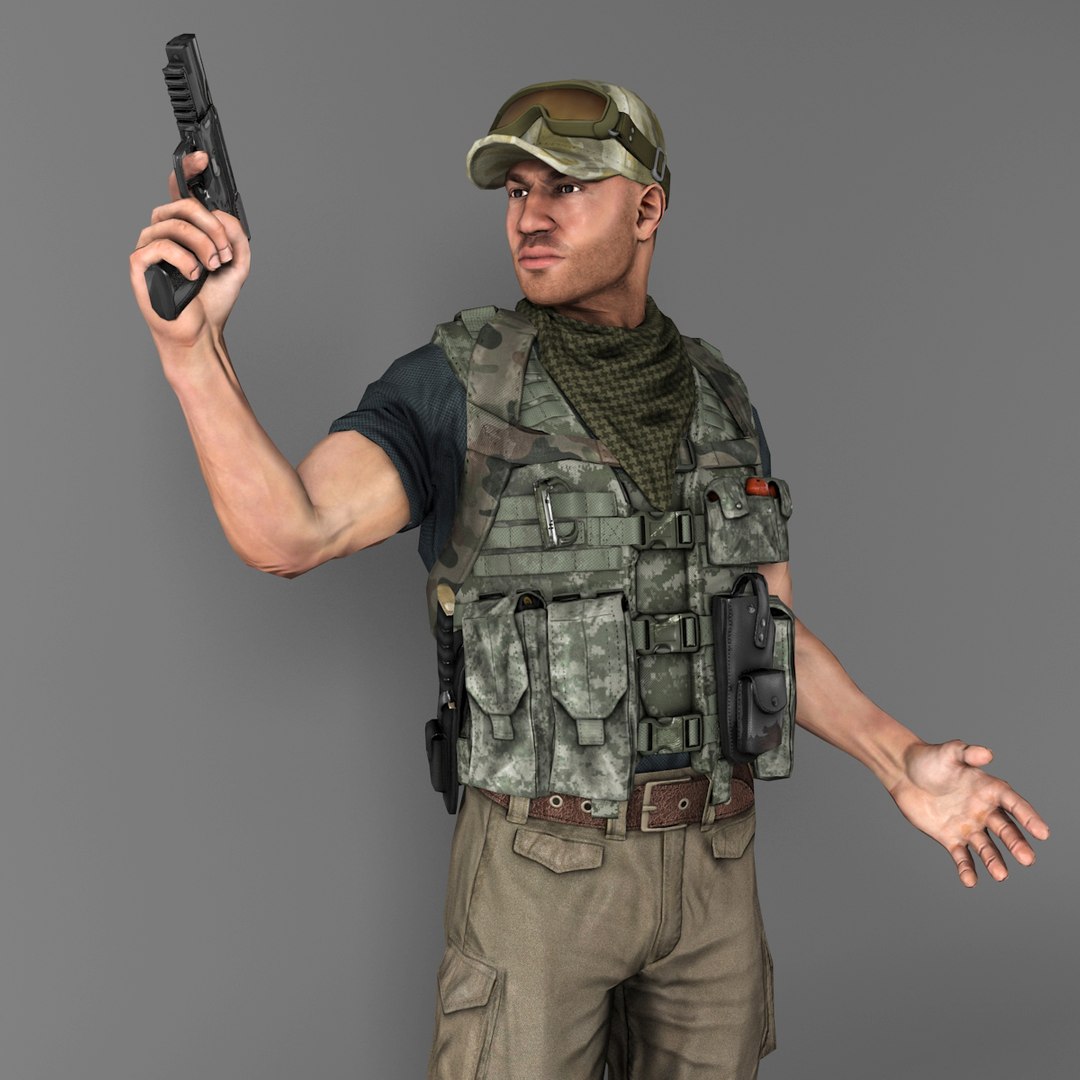 3d Model Soldier Mercenary Settings