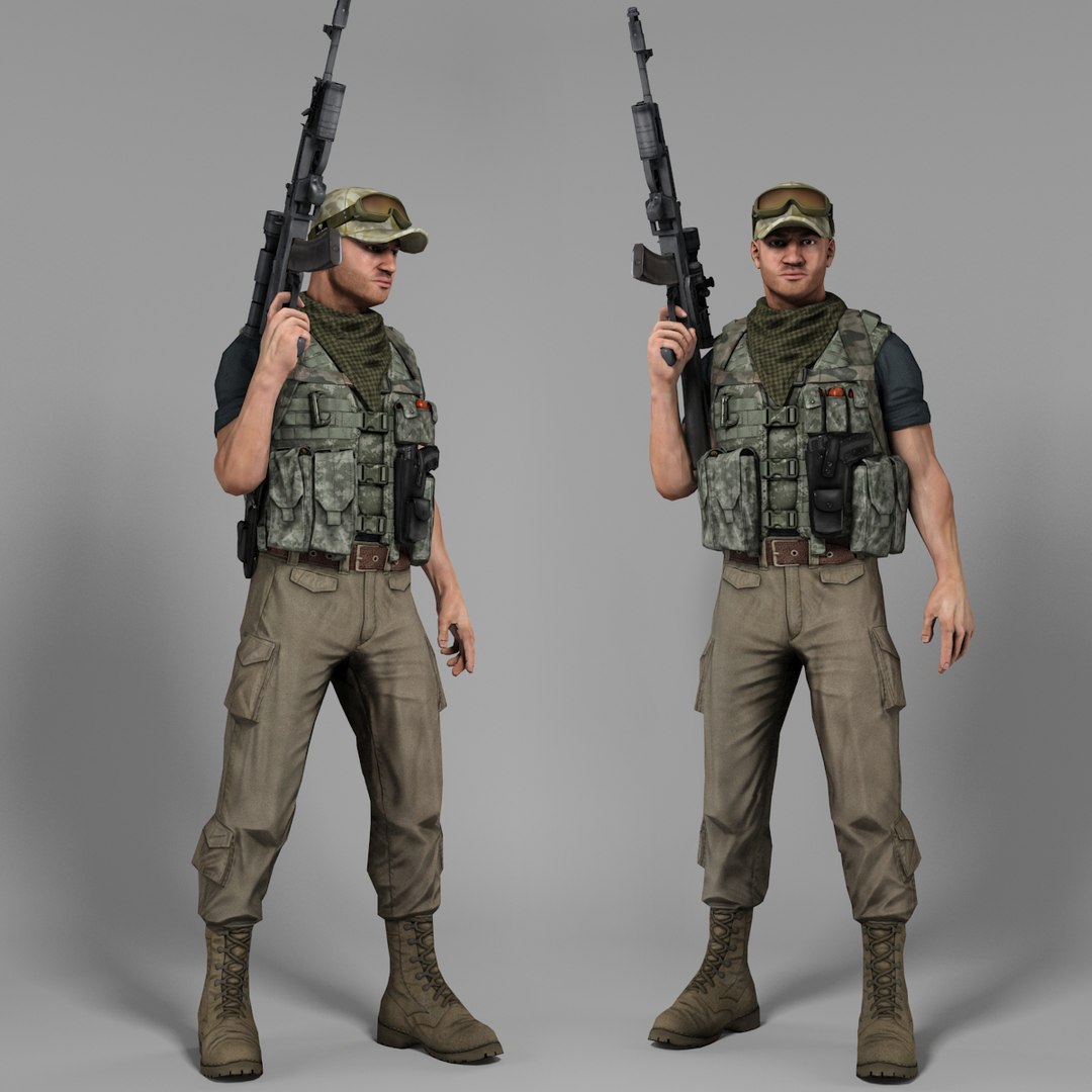 3d Model Soldier Mercenary Settings