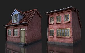 3D European House A1 3D model-texture model