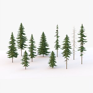 3D Pine Tree Pack Low Poly G90 model