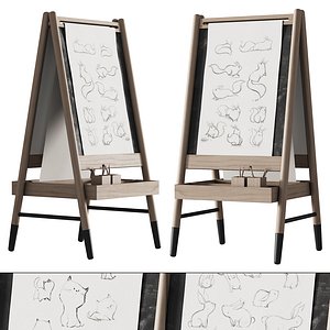 3D 390 CB2 Wooden Kids Art Easel 01 model